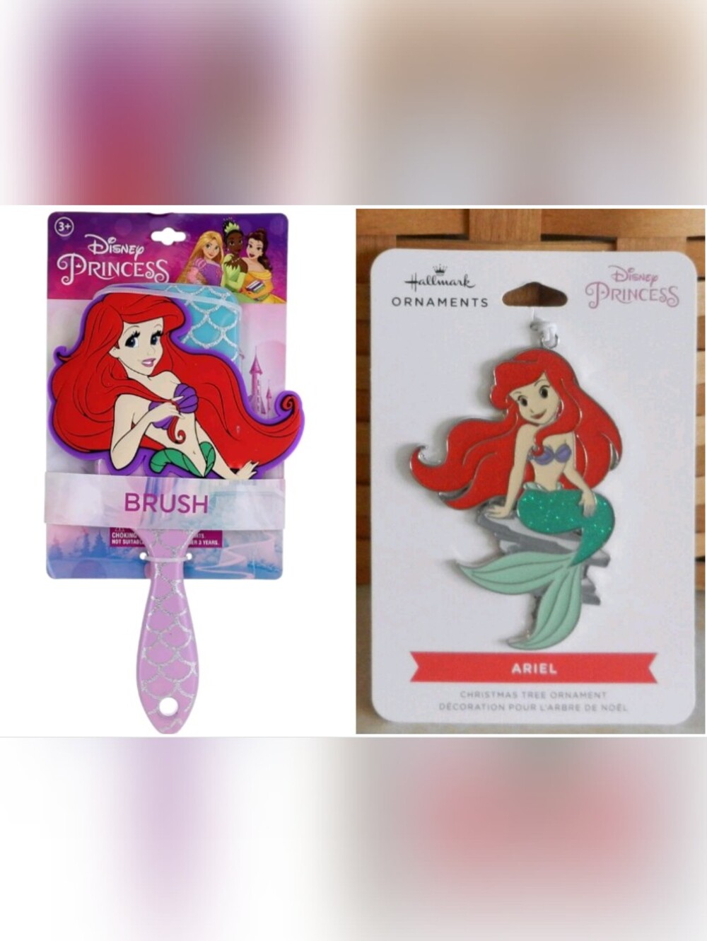Disney Ariel 2pc "Little Mermaid" Hair Brush & Hallmark Ornament Set🧜♥️